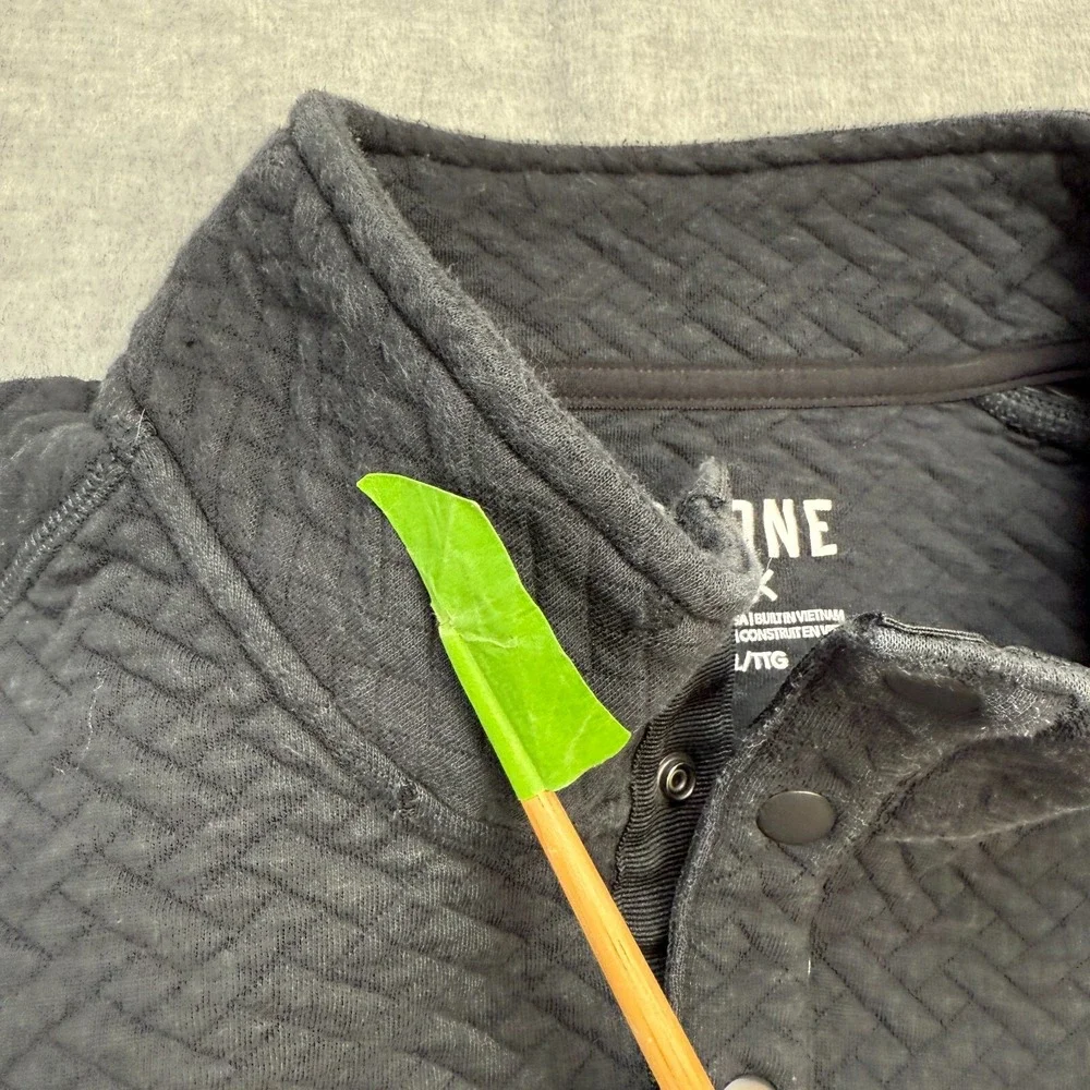 Rhone Sweater Mens‎ 2XL Faded Charcoal Black Weekender Quilted 1/4 Snap Pullover